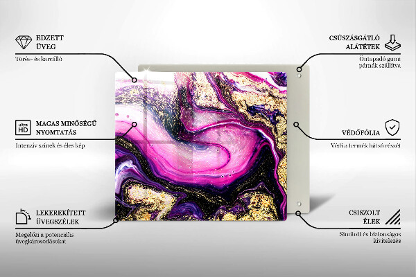 Stenska zaščitna plošča za štedilnik Zlata abstraktna oblika