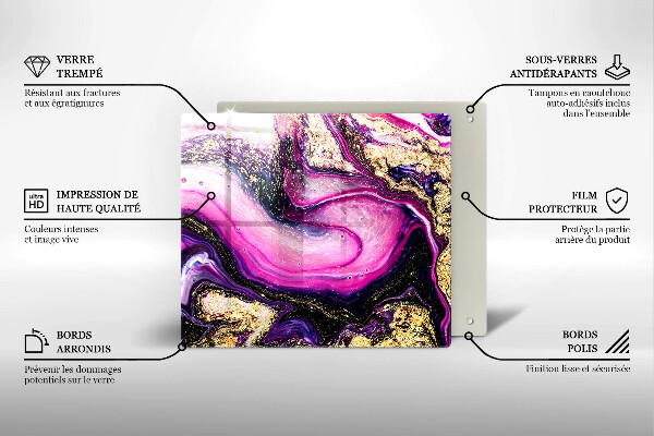 Stenska zaščitna plošča za štedilnik Zlata abstraktna oblika