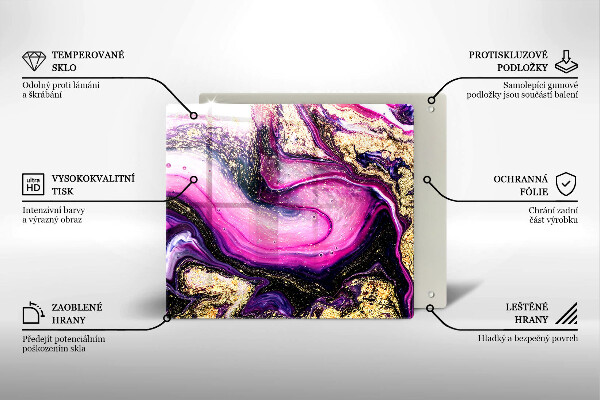 Stenska zaščitna plošča za štedilnik Zlata abstraktna oblika