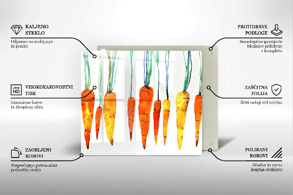 Stenska zaščitna plošča za štedilnik Ilustracija korenčka