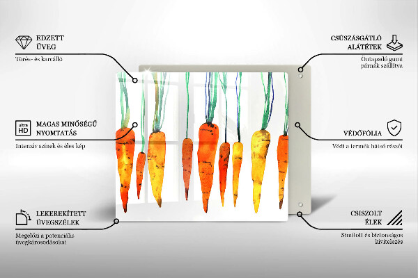 Stenska zaščitna plošča za štedilnik Ilustracija korenčka