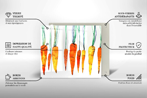 Stenska zaščitna plošča za štedilnik Ilustracija korenčka