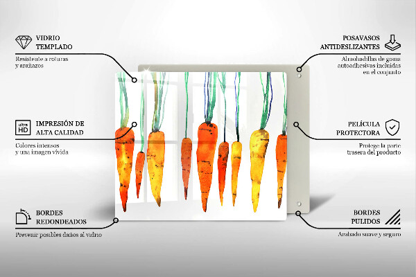Stenska zaščitna plošča za štedilnik Ilustracija korenčka