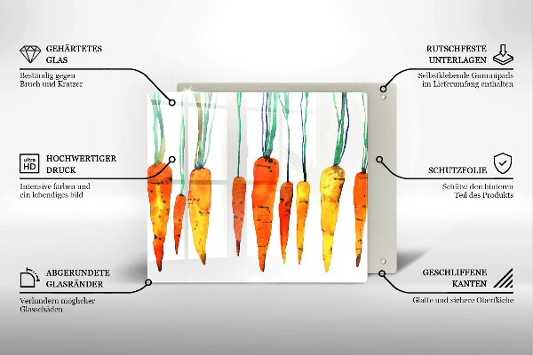 Stenska zaščitna plošča za štedilnik Ilustracija korenčka