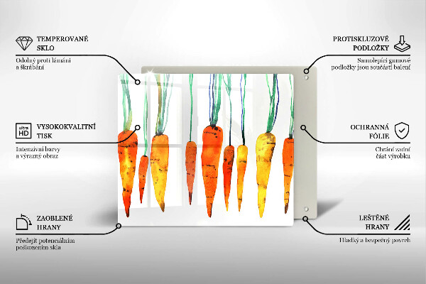 Stenska zaščitna plošča za štedilnik Ilustracija korenčka