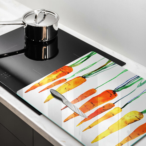 Stenska zaščitna plošča za štedilnik Ilustracija korenčka