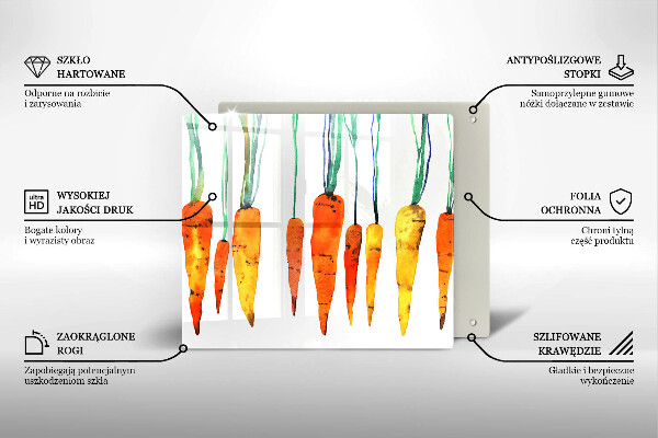 Stenska zaščitna plošča za štedilnik Ilustracija korenčka
