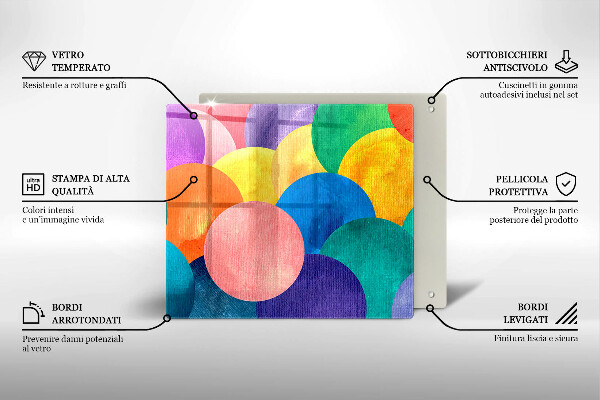 Zaščitna plošča za štedilnik Pisani krogi