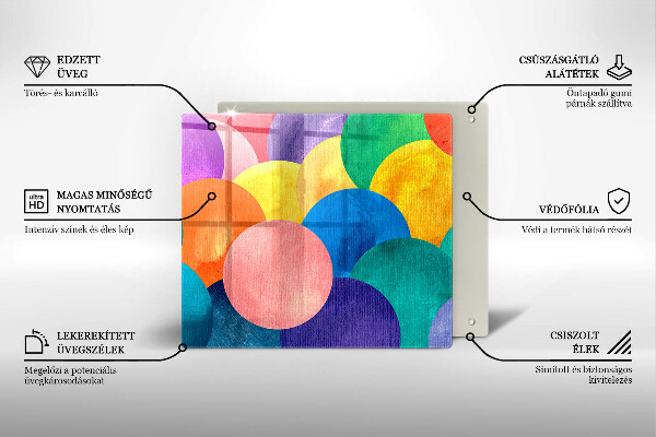 Zaščitna plošča za štedilnik Pisani krogi