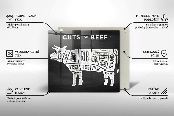 Zaščitna plošča za štedilnik Govedina iz kravjega mesa