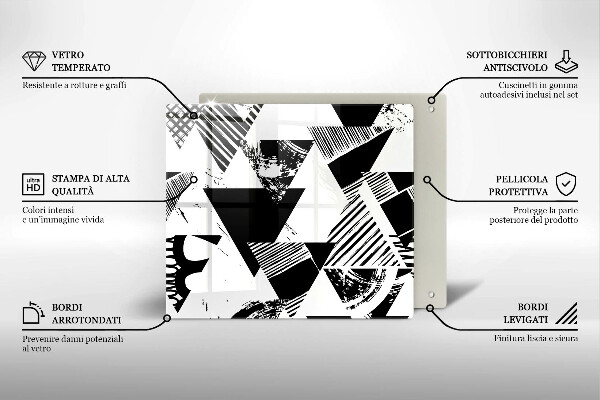 Zaščitna plošča za štedilnik Geometrijski trikotniki