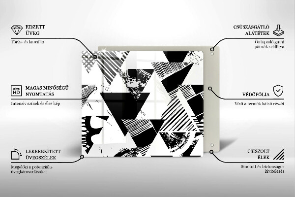 Zaščitna plošča za štedilnik Geometrijski trikotniki