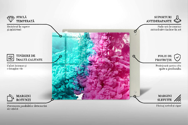 Zaščitna plošča za štedilnik Turkizno-roza dim