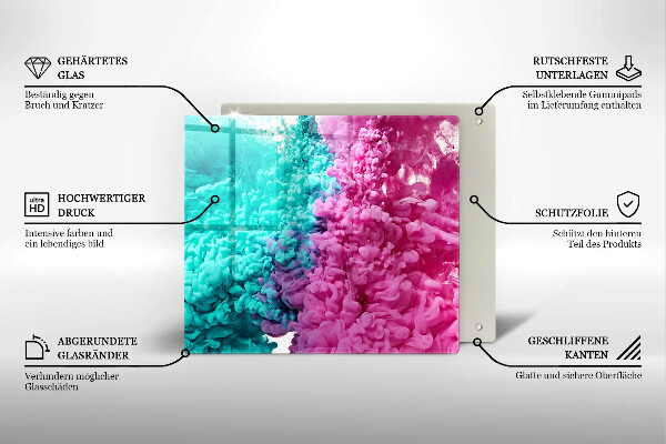 Zaščitna plošča za štedilnik Turkizno-roza dim