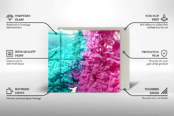 Zaščitna plošča za štedilnik Turkizno-roza dim