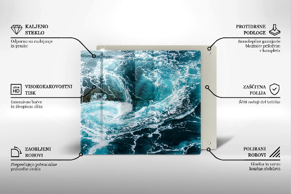 Stenska zaščitna plošča za štedilnik Peneči se valovi vode