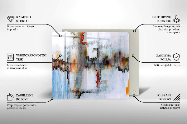 Zaščitna plošča za štedilnik Abstraktne barve