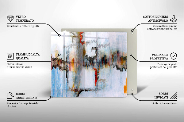 Zaščitna plošča za štedilnik Abstraktne barve