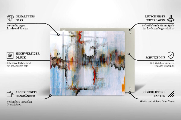 Zaščitna plošča za štedilnik Abstraktne barve