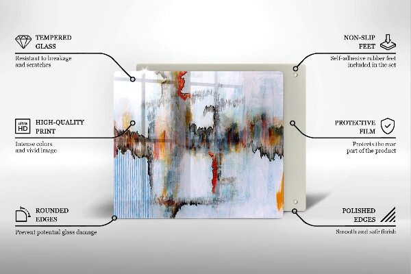 Zaščitna plošča za štedilnik Abstraktne barve