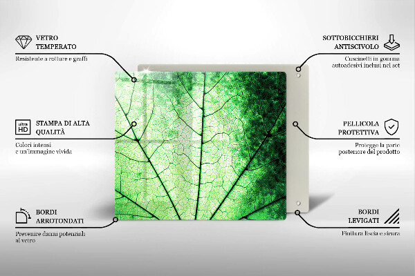 Zaščitna plošča za štedilnik Okrasni žilni list