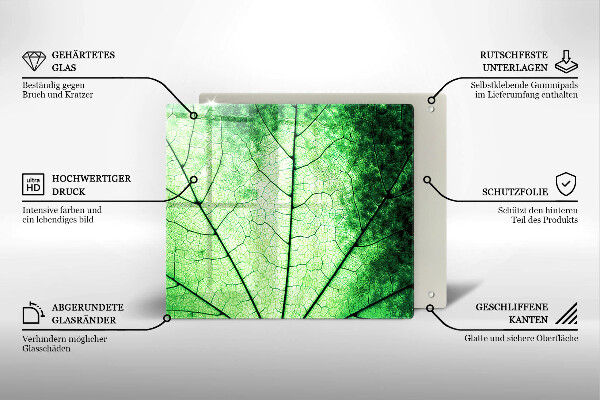 Zaščitna plošča za štedilnik Okrasni žilni list