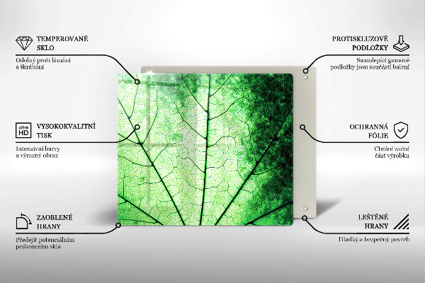 Zaščitna plošča za štedilnik Okrasni žilni list