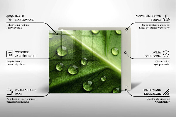 Zaščitna plošča za štedilnik Narava rosa in list