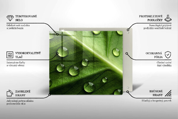 Zaščitna plošča za štedilnik Narava rosa in list