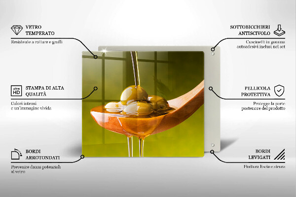Zaščitna plošča za štedilnik Oljčno olje in olive