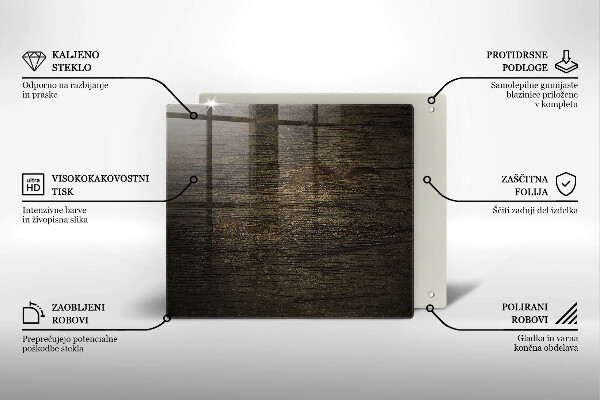 Zaščitna plošča za štedilnik Tekstura lesnega lubja