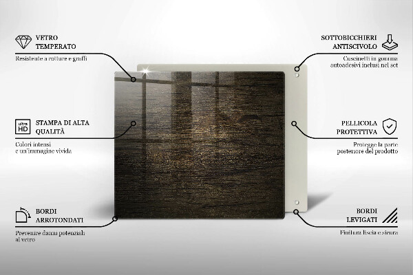 Zaščitna plošča za štedilnik Tekstura lesnega lubja