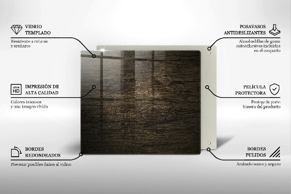 Zaščitna plošča za štedilnik Tekstura lesnega lubja