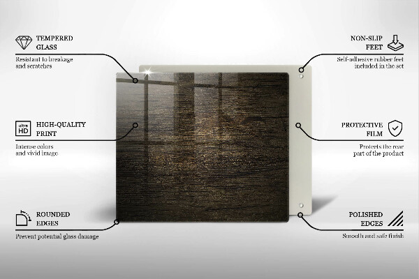 Zaščitna plošča za štedilnik Tekstura lesnega lubja