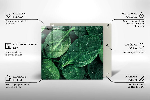 Zaščitna plošča za štedilnik Listi bazilike
