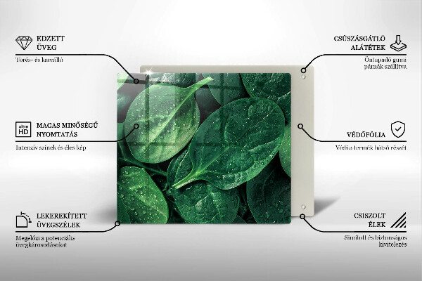 Zaščitna plošča za štedilnik Listi bazilike