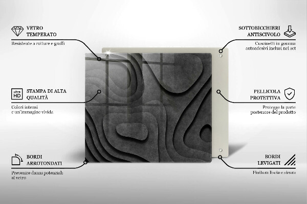Zaščitna plošča za štedilnik 3D oblike kamnov