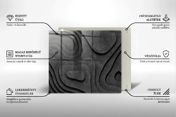 Zaščitna plošča za štedilnik 3D oblike kamnov