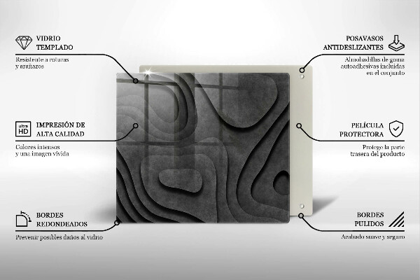 Zaščitna plošča za štedilnik 3D oblike kamnov