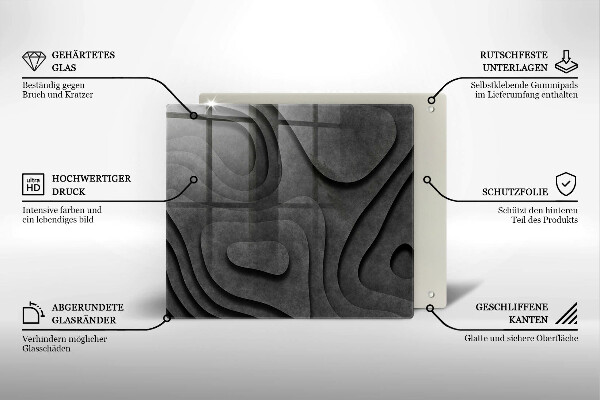 Zaščitna plošča za štedilnik 3D oblike kamnov