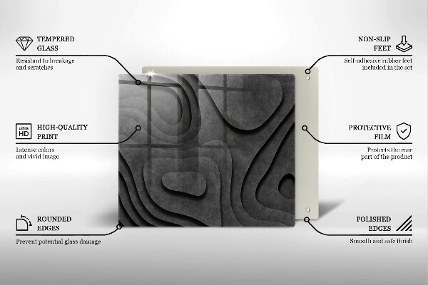 Zaščitna plošča za štedilnik 3D oblike kamnov
