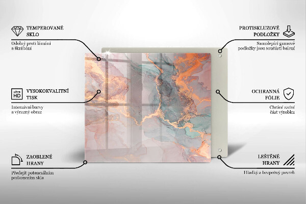 Zaščitna plošča za štedilnik Marmor z zlatom