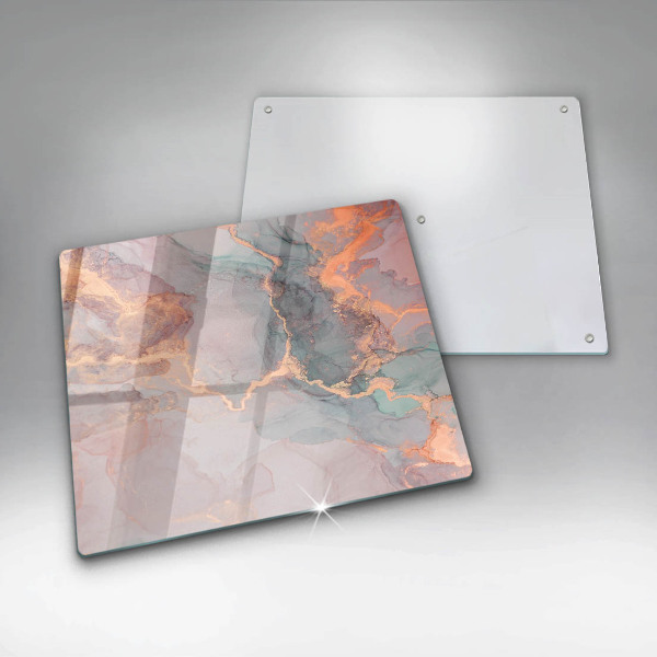 Zaščitna plošča za štedilnik Marmor z zlatom