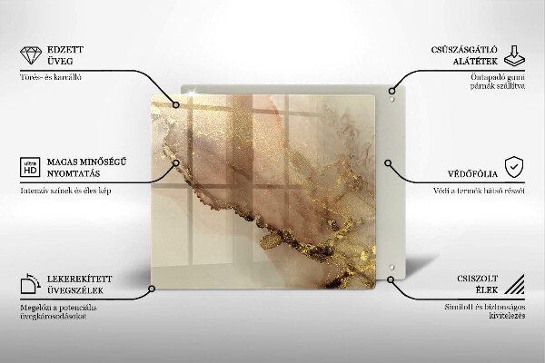Stenska zaščitna plošča za štedilnik Zlata abstrakcija