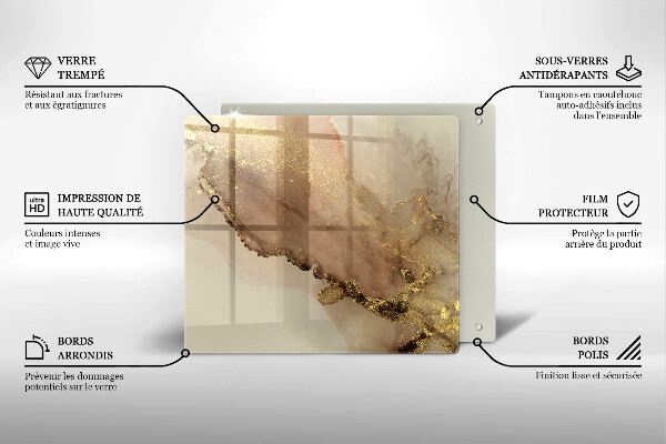 Stenska zaščitna plošča za štedilnik Zlata abstrakcija