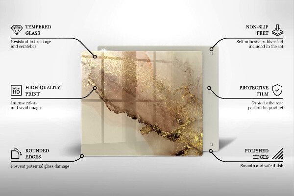 Stenska zaščitna plošča za štedilnik Zlata abstrakcija