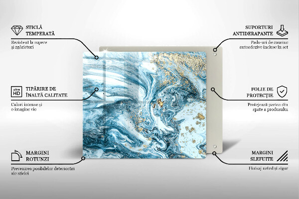 Zaščitna plošča za štedilnik Struktura z zlatom
