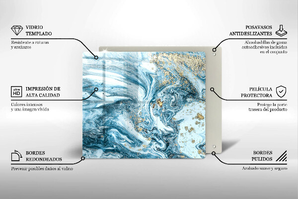Zaščitna plošča za štedilnik Struktura z zlatom