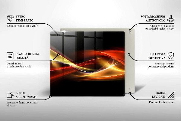 Zaščitna plošča za štedilnik Abstraktni dim in svetloba