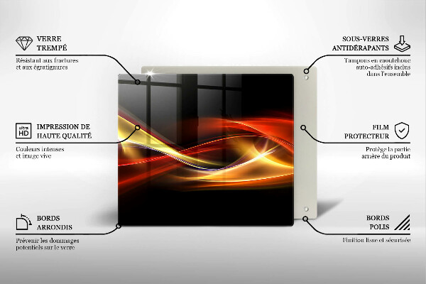 Zaščitna plošča za štedilnik Abstraktni dim in svetloba